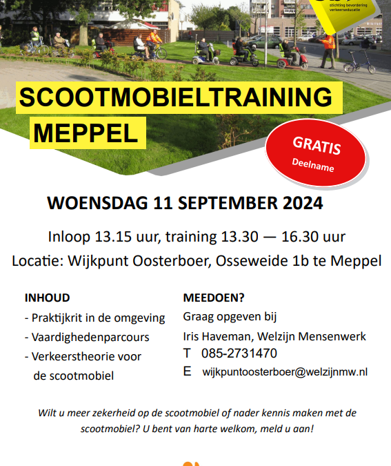 Scootmobieltraining in Meppel – Woensdag 11 september 2024